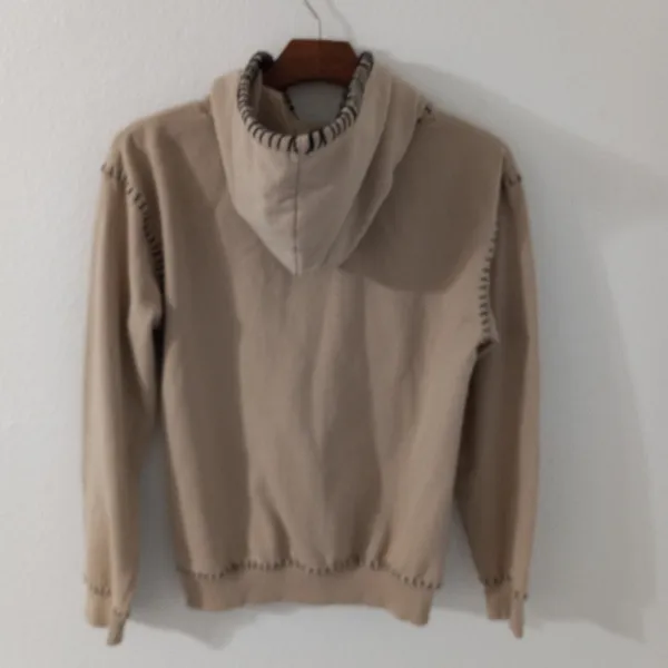 Hot Topic XS Soul Stitch Pullover Hoodie in Beige - Image 3