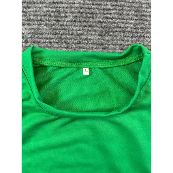 Womens Kelly Green Long Sleeve Crew Neck Sweatshirt Relaxed Fit Casual Top Large - Image 2