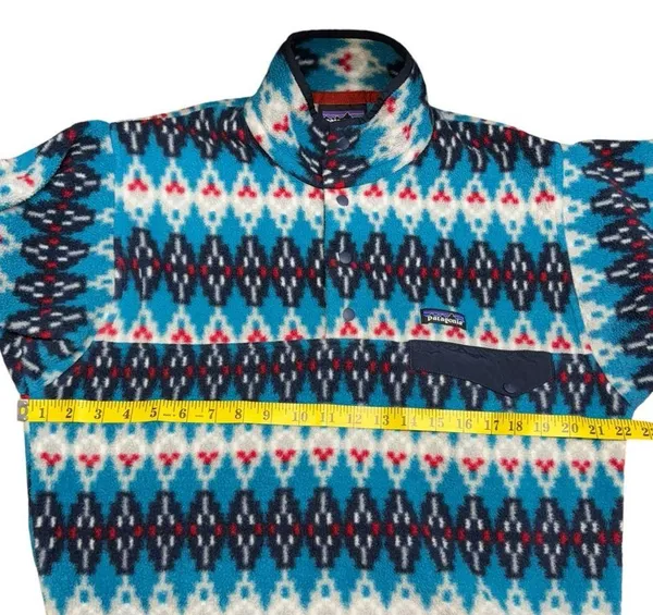 Patagonia Synchilla Fleece Snap-T Pullover Forest Carpet Deep Sea Blue Small - Image 11