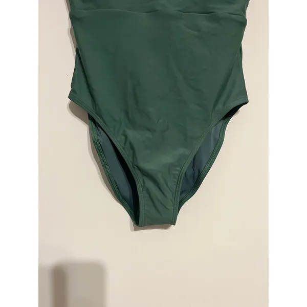 Quince Italian Plunge One-Piece Swimsuit in Palm Green Size S NWT! - Image 3