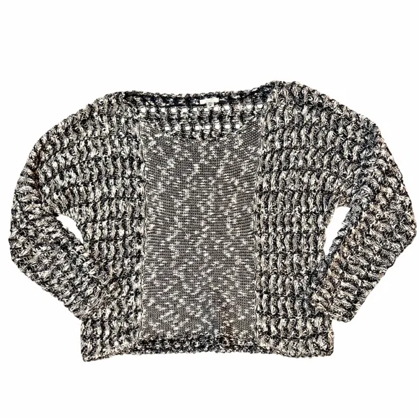 ecote Urban Outfitters Ecote Black & White Knit Cropped Long Sleeve Sweater SzS - Image 4