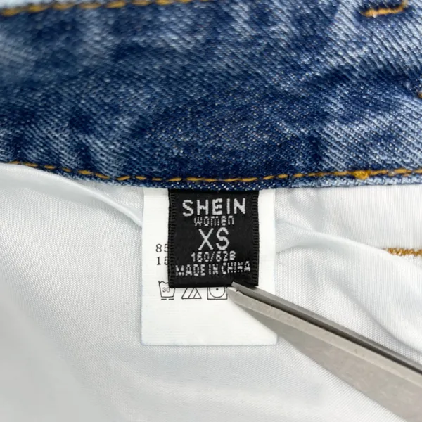 Barrel Leg Women Jeans‎ XS Y2K High Waisted Raw Hem Grunge Indie Go See Shein - Image 6