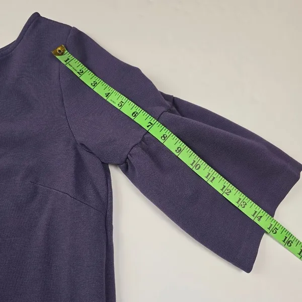 Ann Taylor -1687- 3/4 Bell Sleeve V-neck Purple Top Women's Large‎ - Image 8