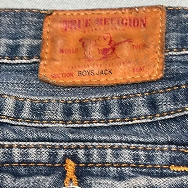 True Religion Boys Jack‎ Distressed Straight Jeans Mid Rise D29 - Image 11