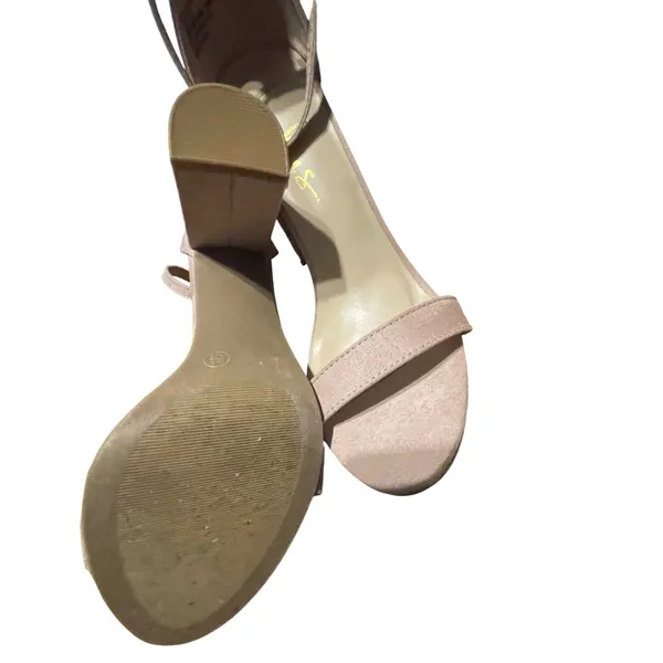 Lulus Taylor‎ Blush Suede Ankle Strap Block Heels Sandals Pink Size 6.5 - Image 8