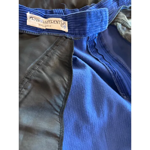 Francis Ferent Brussels Vintage Blue Corduroy Pleated Tapered Pants Sz small - Image 4