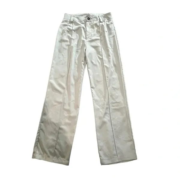 SHEIN Women's Size 4 Seafoam Green Straight Leg Pleated‎ Trousers - Image 3
