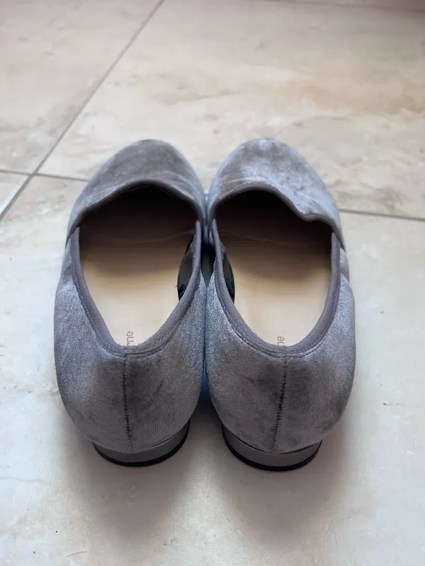 Liz Claiborne Gray Velvet Smoking Loafers 90s Minimalist Flats Size 7.5 - Image 6