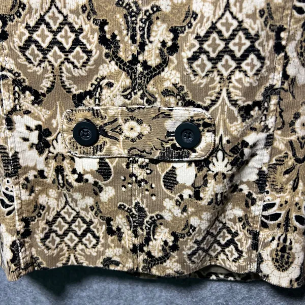 Charter Club Tan Black Paisley Corduroy Button Up Jacket‎ Size M Tapestry Damask - Image 8