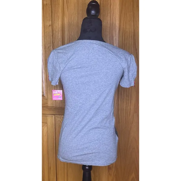 Barbie Mattel Little Doll Big Dreams Tee‎ Shirt Gray Large Juniors Slim NWT - Image 3