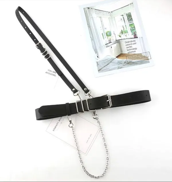 Black Suspender Cross Strap Harness Belt New - Image 7