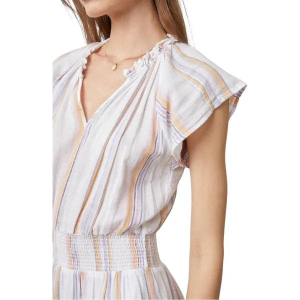 Rails Linen Amellia Dress Merida Stripe Linen Blend‎ Tiered Midi Boho Small $228 - Image 2