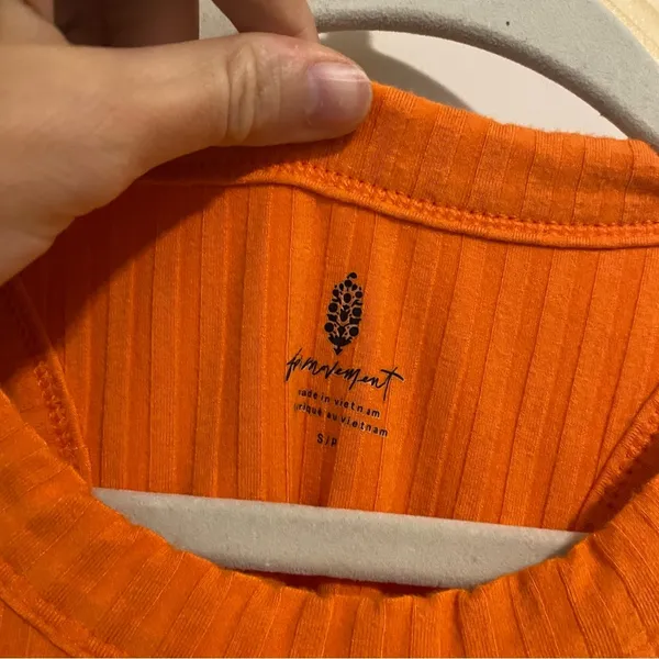 Free People Movement Bright Orange Workout Tank size Small - Image 3