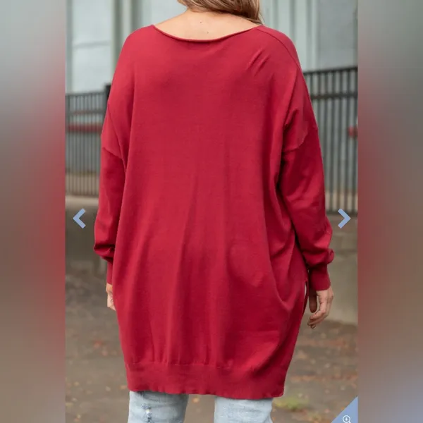 Chic Soul Miss Who I Was Sweater, Dark Rust nwot size XL - Image 4
