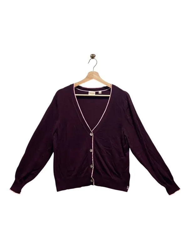 Scotch & Soda Classic Long Sleeve Cardigan Burgundy Size L Classic Preppy Fall - Image 2