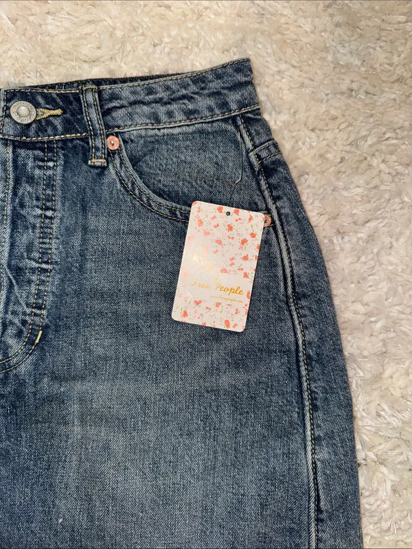 NWT Free People Denim Mini Skirt - Image 2