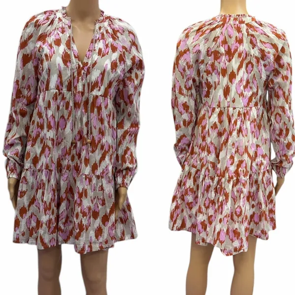 Jessica Simpson Cotton Boho Peasant Mini Dress Womens Medium - Image 3