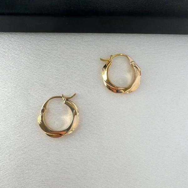 Small Twisted Gold Hoop Earrings for Women - Image 2