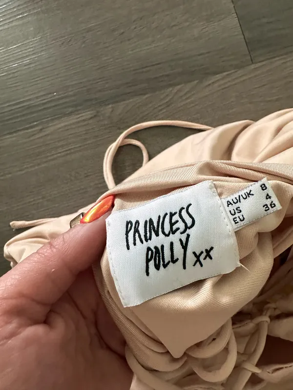 Princess Polly cream ruched bodycon mini dress - Image 4