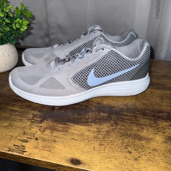 Nike Revolution 3 Running Shoes Women 8.5 Grey Blue 819303-014 Athletic Sneakers - Image 3