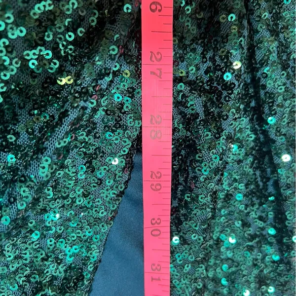 Ricarica‎ sequin gown maxi green holiday Sz L - Image 8
