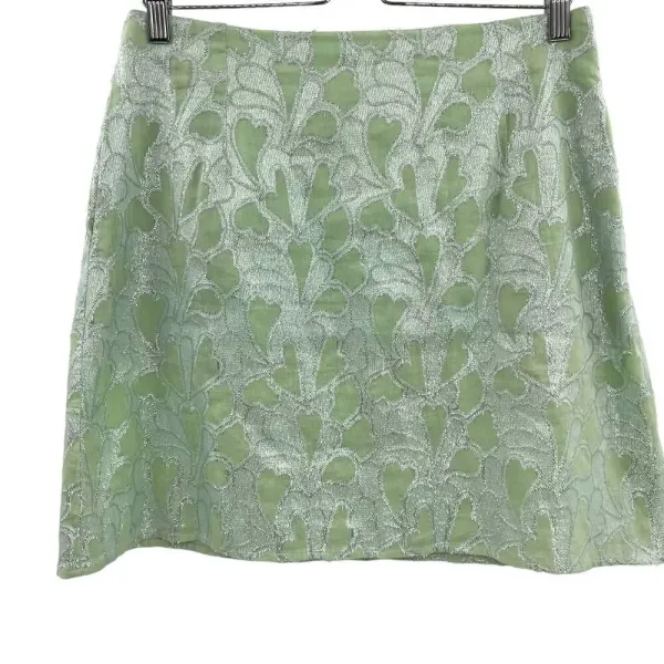 Roller Rabbit Clermont Blanche Lurex A-Line Skirt‎ in Mint Green Size Medium - Image 2