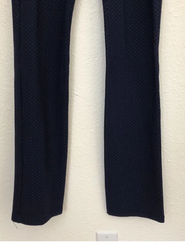 Betabrand Navy Blue Printed Dress Pants Yoga Pants Medium Long work trousers - Image 8