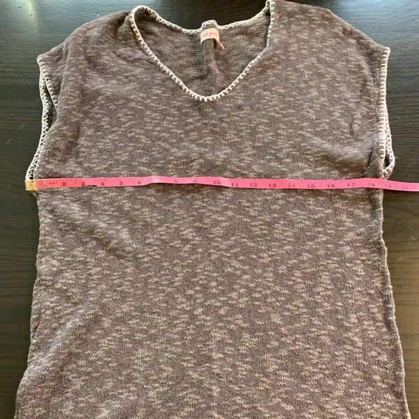 Fresh‎ Produce V Neck Short Sleeve Knit Dress Tunic Top Women's XS S Gray Beachy - Image 6