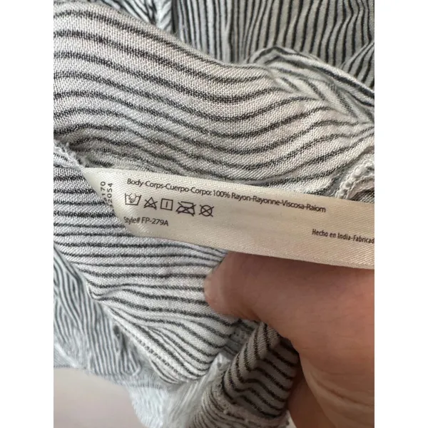 FP One Free People Striped‎ Ruffle Shirt 3/4 sleeve sz XS/S - Image 7