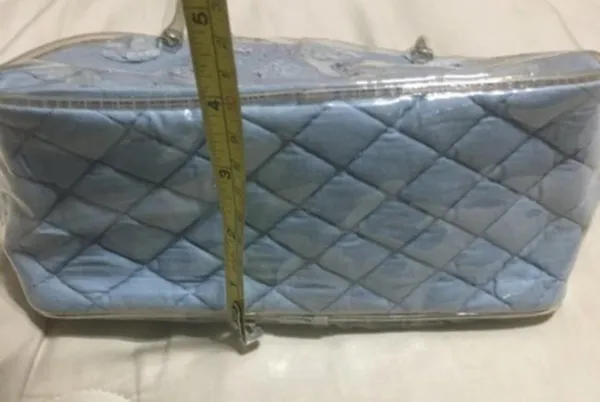 Blue And Clear Cosmetics Pouch With Zipper And Carry Handle - Image 5