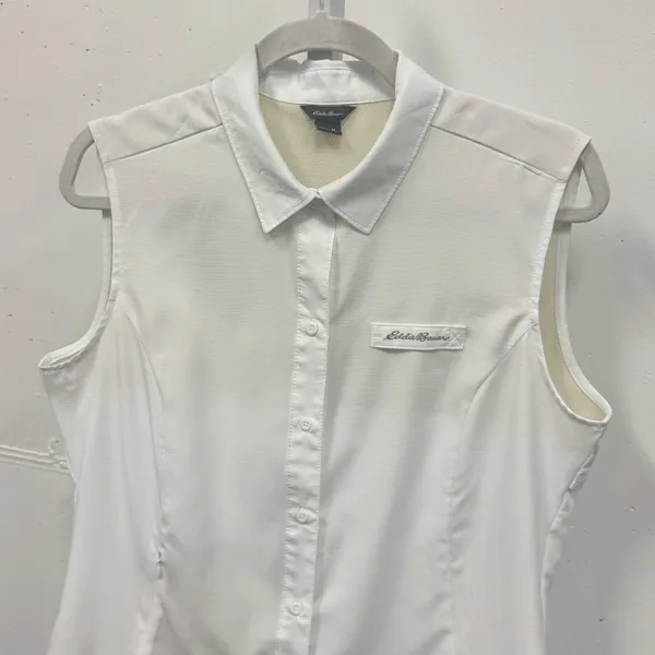 Eddie Bauer Sleeveless Hiking Outdoor Shirt Mesh Vent Back Medium Gorpcore Sport - Image 3