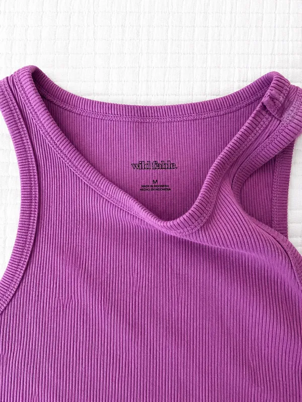 Wild Fable Purple Ribbed Crop Top – Women’s Size M - Image 2