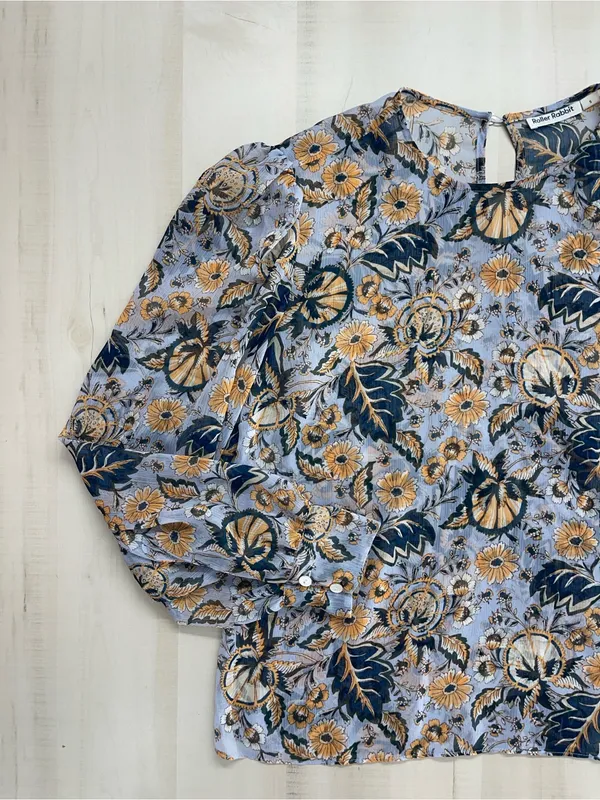ROBERTA ROLLER RABBIT x Tuckernuck Cora floral blouse s work career - Image 3