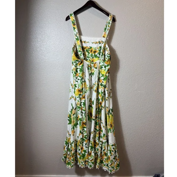 NWT FARM Rio Papaya Salad Scarf Maxi Dress Off‎ White Tropical Fruit Size M - Image 3