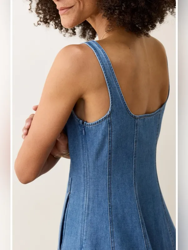 Marine Layer Roan Denim Maxi Dress in size Medium. - Image 4