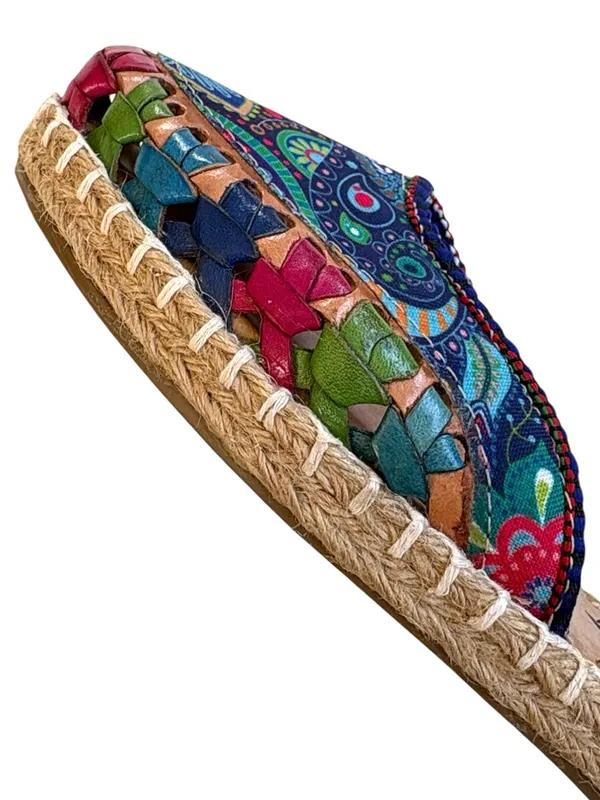 Like New Mexico Artesanal Floral Paisley Whipstitch Shoes Size 7 - Image 3