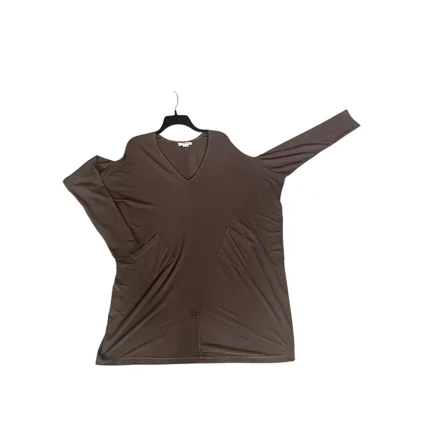 BRYN WALKER Alexis Tunic Top Mink Brown Size Small S Pockets LAGENLOOK OVERSIZED - Image 2