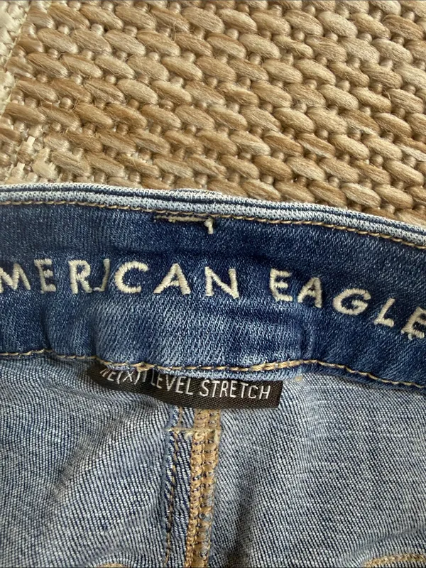 American Eagle Outfitters Medium Blue Denim Cuffed Shorts - Image 3