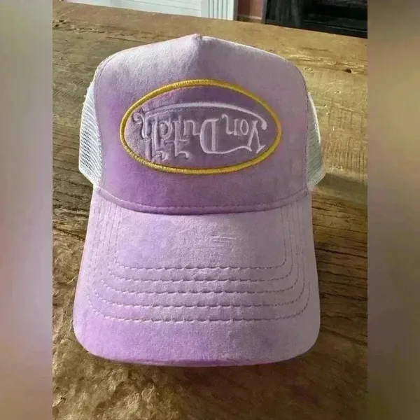 AUTHENTIC Von Dutch Purple/Lavender Velvet Trucker Hat ~ NEW with Hologram - Image 4