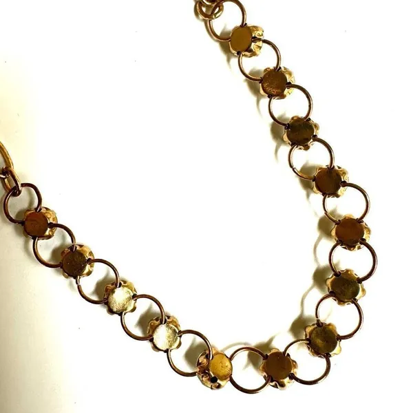 Gold tone rhinestone link necklace - Image 8
