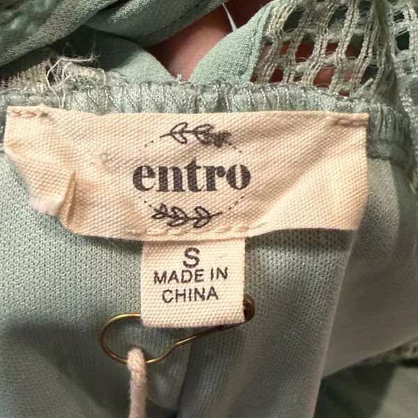 Entro- NWT Aquamarine Teal Pleated Lace Detail Mini Dress Lined- Size Small - Image 3