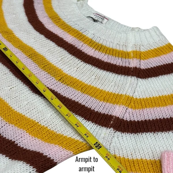 NEW Andree by Unit Striped Cozy Spring Knit Sweater‎ Artsy Garden Size 1X - Image 9