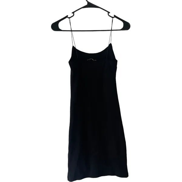 Zara Women's Size Medium Black Slip Little Black Dress‎ Mini Dress - Image 4