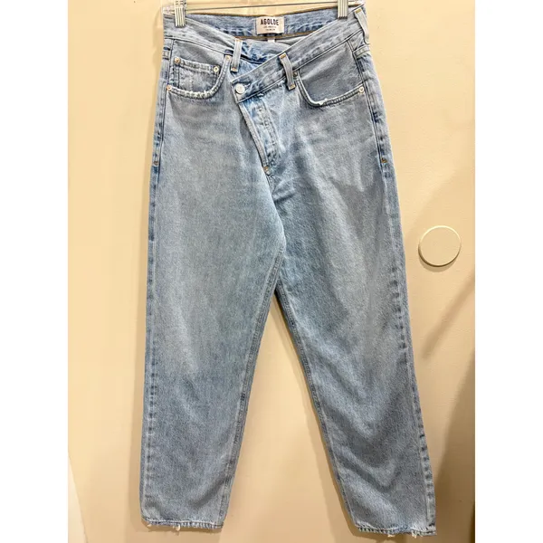 AGOLDE Criss Cross Upsized Jean in Suburbia Distressed Light Wash Size 26 Casual - Image 2
