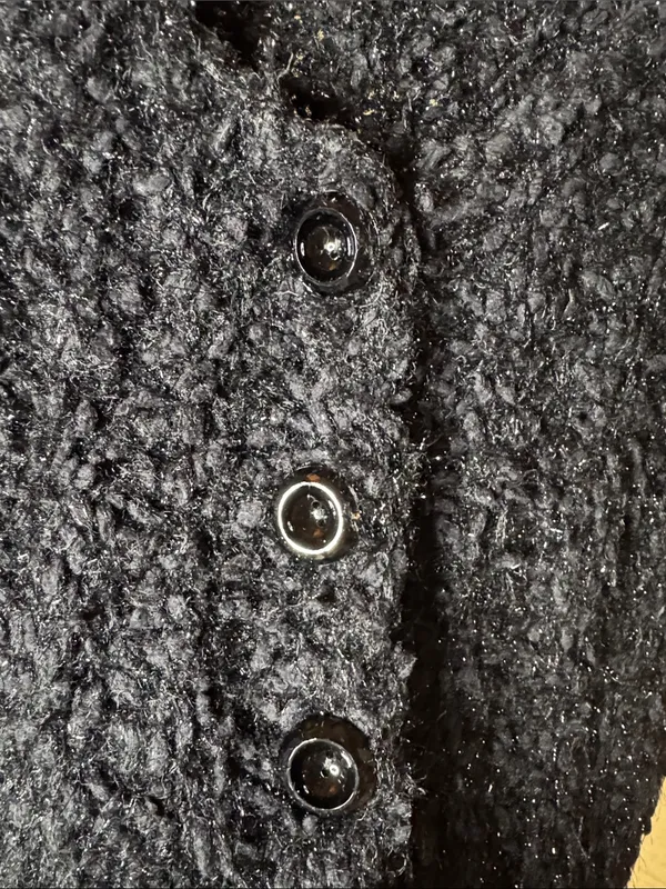 Anthropologie Knitted & Knotted Black Sparkle Cropped Cardigan Size Small - Image 5