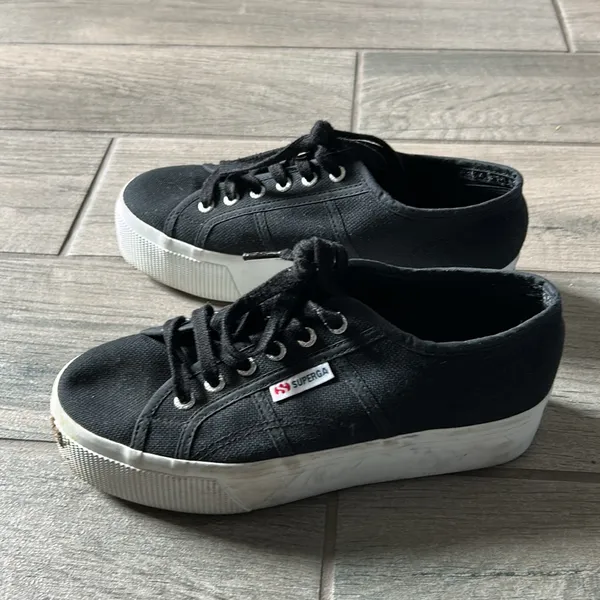 Superga Black and White Canvas Sneakers - Image 6