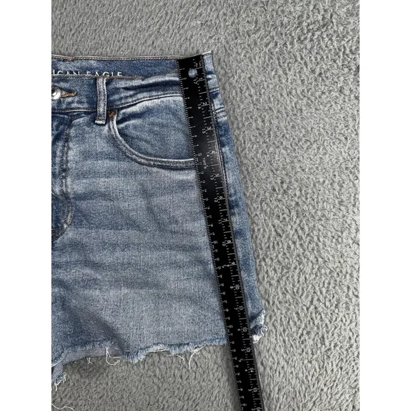 American Eagle Denim Shorts Women 8 Highest Rise 90s Boyfriend Raw Hem Festival - Image 4
