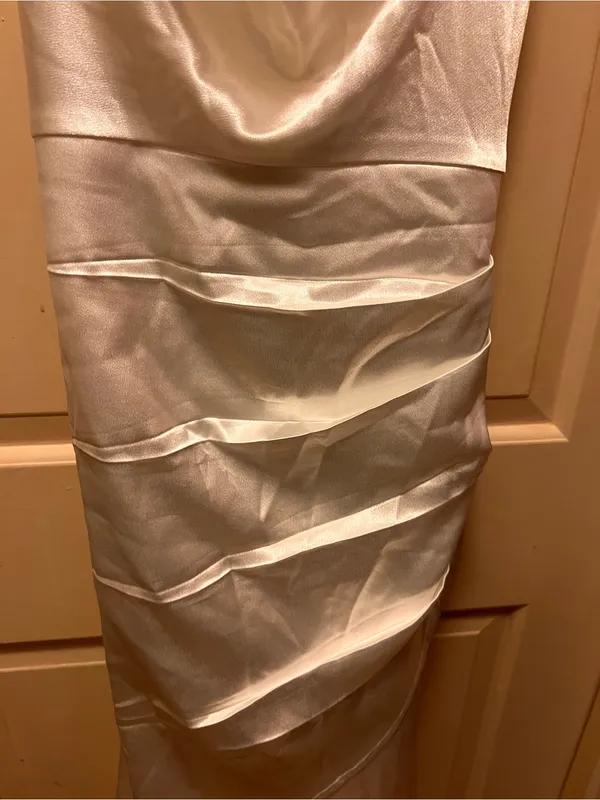 Lulu's Ivory Satin Cowl Midi Dress - Image 2