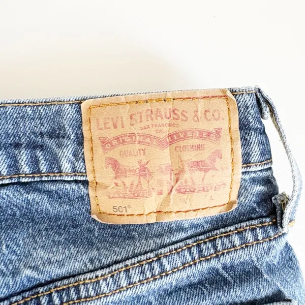 Levi's Womens 501 High Rise Button Fly Boho Cut Off Denim Jean Shorts Size‎ 30 - Image 5