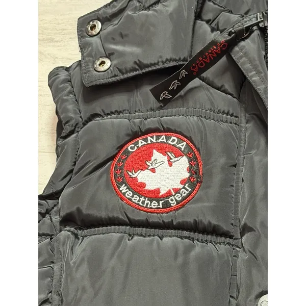 Canada Weather Gear Black Hooded Puffer Vest Womens Size Small - Image 4